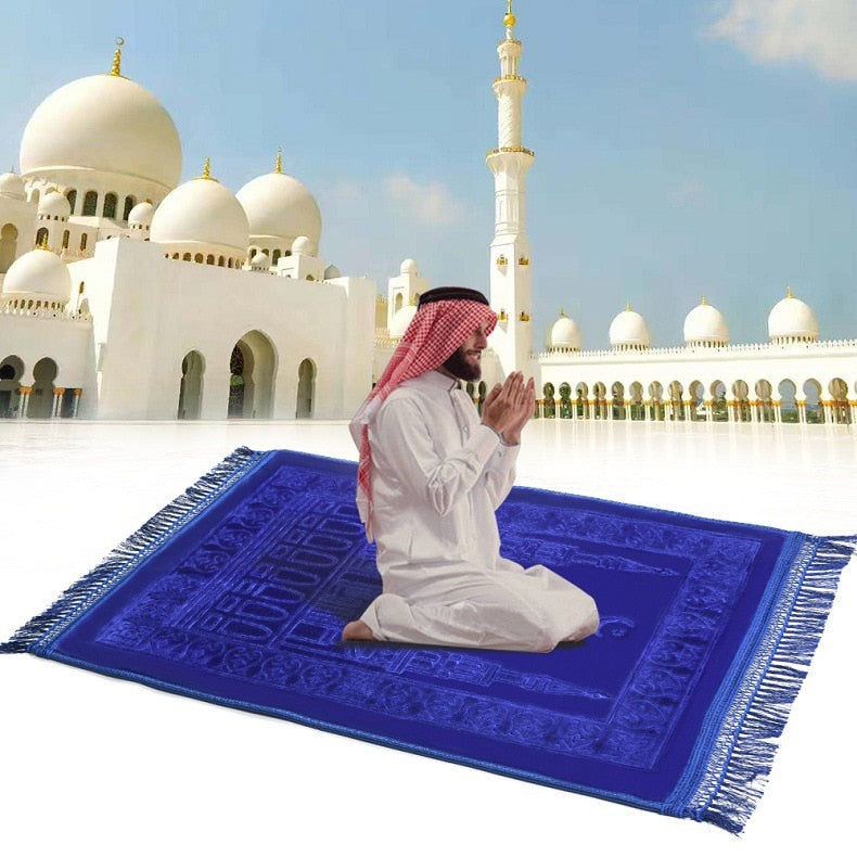 Thick Soft Muslim Islamic Prayer Mat Salat Musallah Prayer Rug tapis de priere islam Sajadah Praying Mats Rug Carpet  Hand Knitted Prayer - Statnmore-7861