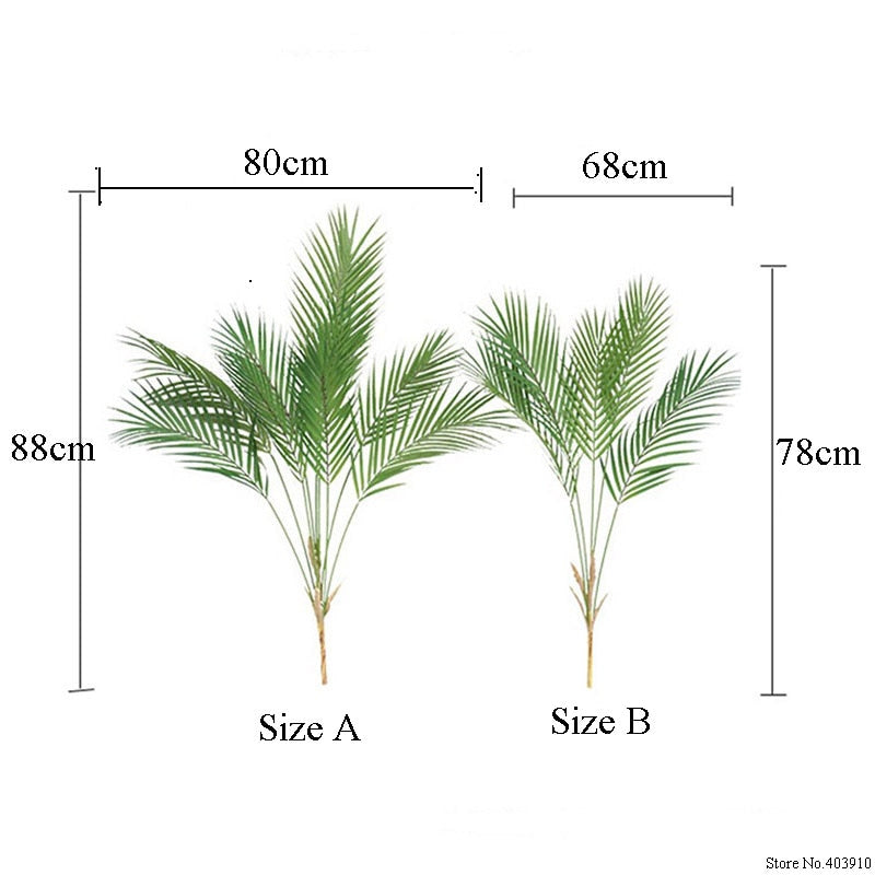 Green Artificial Palm Leaf Plastic Plants Garden Home Decorations Scutellarin Tropical Tree Fake Plants
Decorative item Garden Decoration Home Decoration - Statnmore-7861