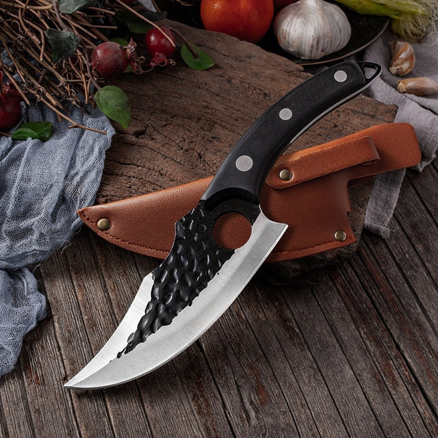 Meat Cleaver Hunting Knife Handmade Forged Boning Knife Serbian Chef Knife Stainless Steel Kitchen Knife Butcher Fish Knife Handmade Knives - Statnmore-7861