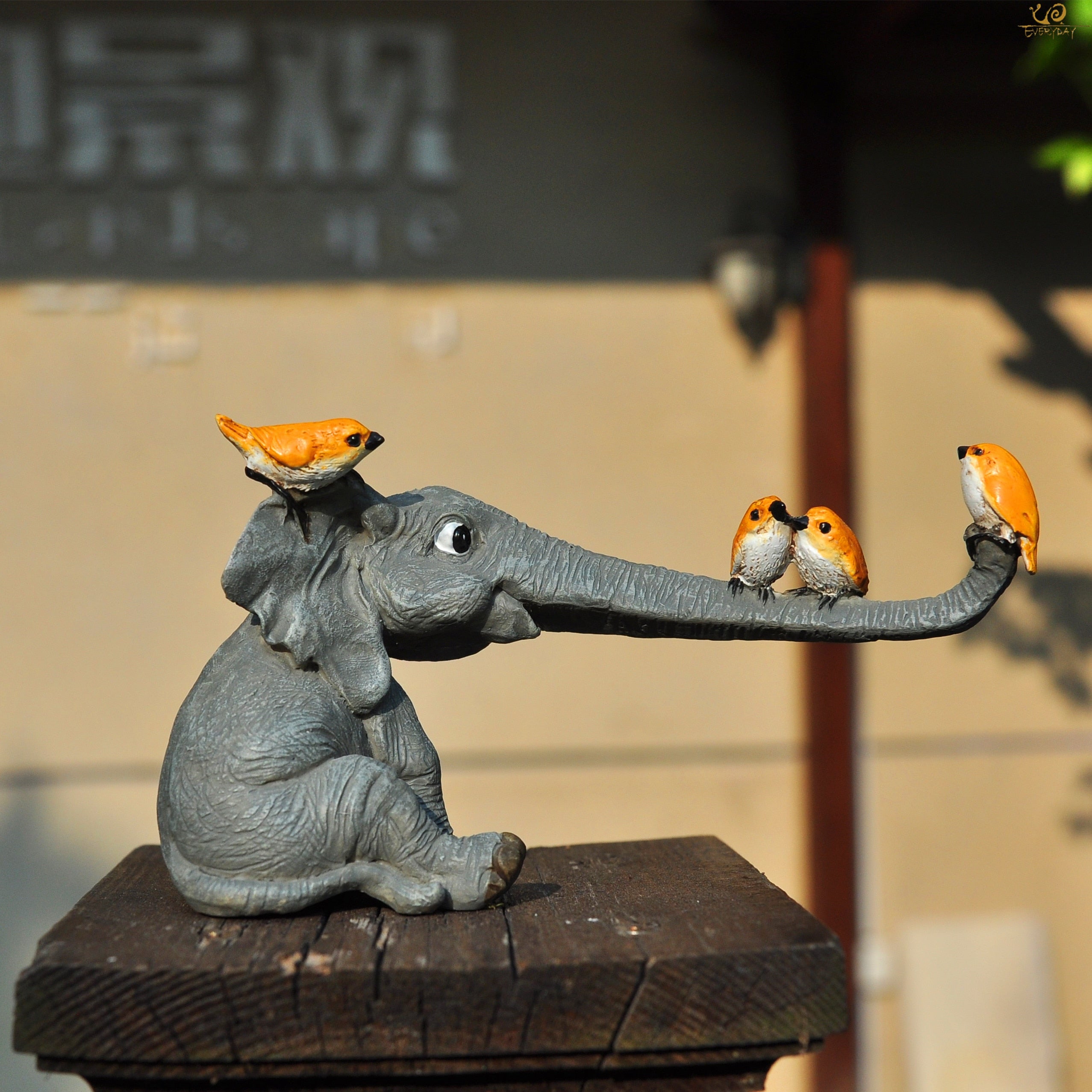 Everyday collection lucky elephant figurines fairy garden animal ornaments home decor tabletop decoration souvenir crafts - Statnmore-7861