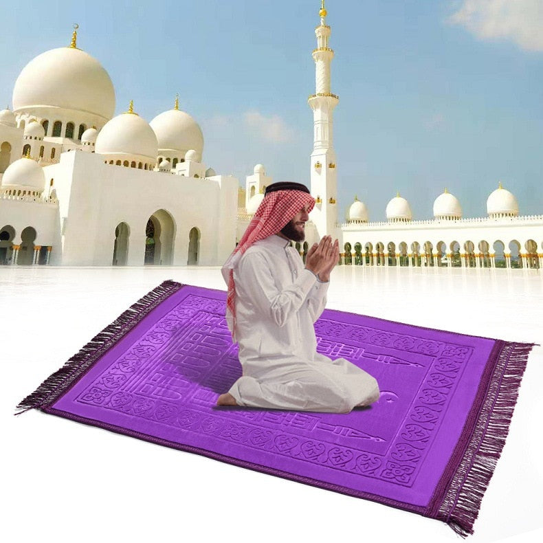 Thick Soft Muslim Islamic Prayer Mat Salat Musallah Prayer Rug tapis de priere islam Sajadah Praying Mats Rug Carpet  Hand Knitted Prayer - Statnmore-7861