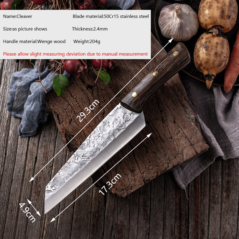 Forging Boning Knife Japanese Knife Handmade Steel Kitchen Boning Knives Chef Slicing Utility Santoku Butcher Cleaver Handmade Knives - Statnmore-7861