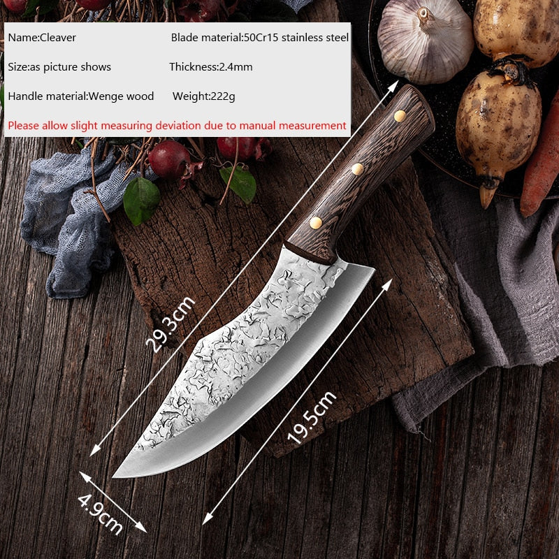 Forging Boning Knife Japanese Knife Handmade Steel Kitchen Boning Knives Chef Slicing Utility Santoku Butcher Cleaver Handmade Knives - Statnmore-7861