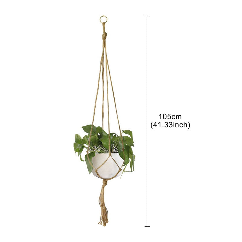 Handmade Plant Hanger Baskets Flower Pots Holder Balcony Hanging Decoration Knotted Lifting Rope Home Garden Supplies Hand Vowed - Statnmore-7861