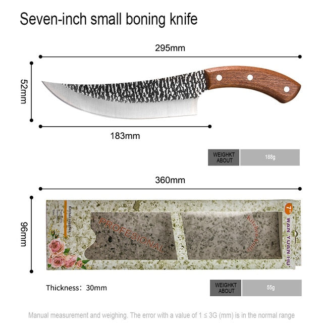 Chef Knife Forged Outdoor Hunting Knife Stainless Steel Kitchen Knife for Meat Bone Fish Fruit Vegetables Butcher Knife Handmade knives Damascus knives - Statnmore-7861