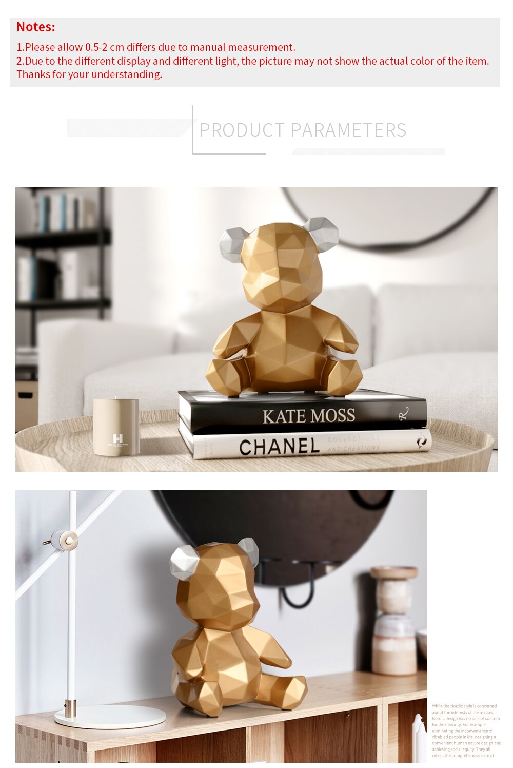 resin home decor sculpture bear Figurine  decoration bear ornament in home office garden children  gift resin animal statue Handmade Decorative Item - Statnmore-7861