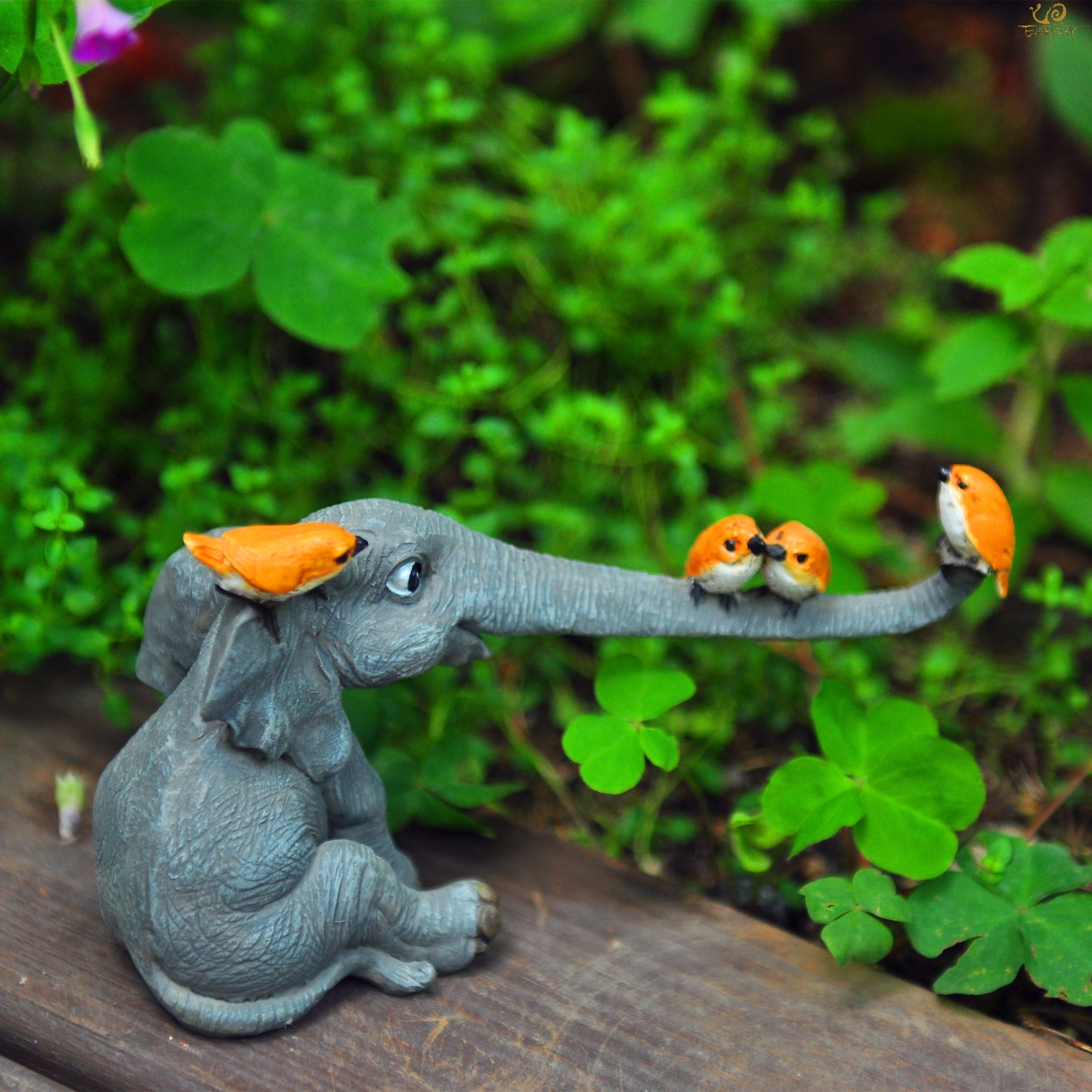 Everyday collection lucky elephant figurines fairy garden animal ornaments home decor tabletop decoration souvenir crafts - Statnmore-7861