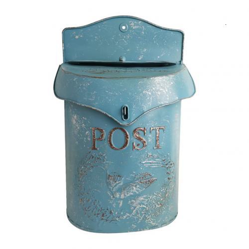 European style iron retro mailbox, sealed suggestion box, newspaper mailbox, Wedding Garden Decoration home mailbox post box Decroative Garden Item - Statnmore-7861