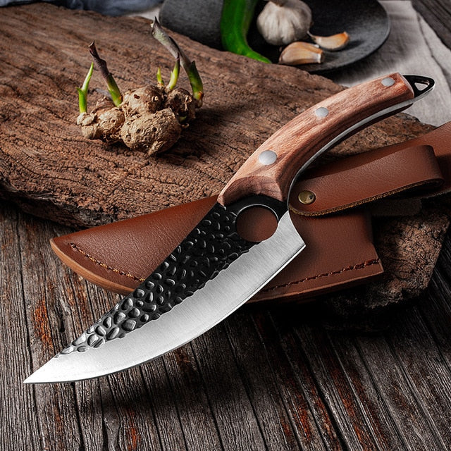 Meat Cleaver Hunting Knife Handmade Forged Boning Knife Serbian Chef Knife Stainless Steel Kitchen Knife Butcher Fish Knife Handmade Knives - Statnmore-7861