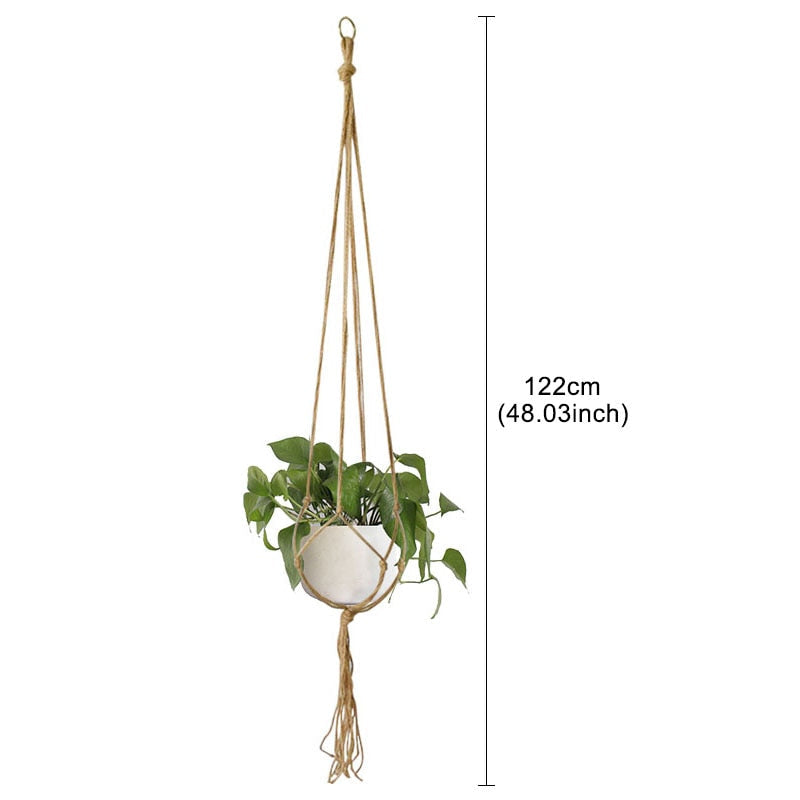 Handmade Plant Hanger Baskets Flower Pots Holder Balcony Hanging Decoration Knotted Lifting Rope Home Garden Supplies Hand Vowed - Statnmore-7861