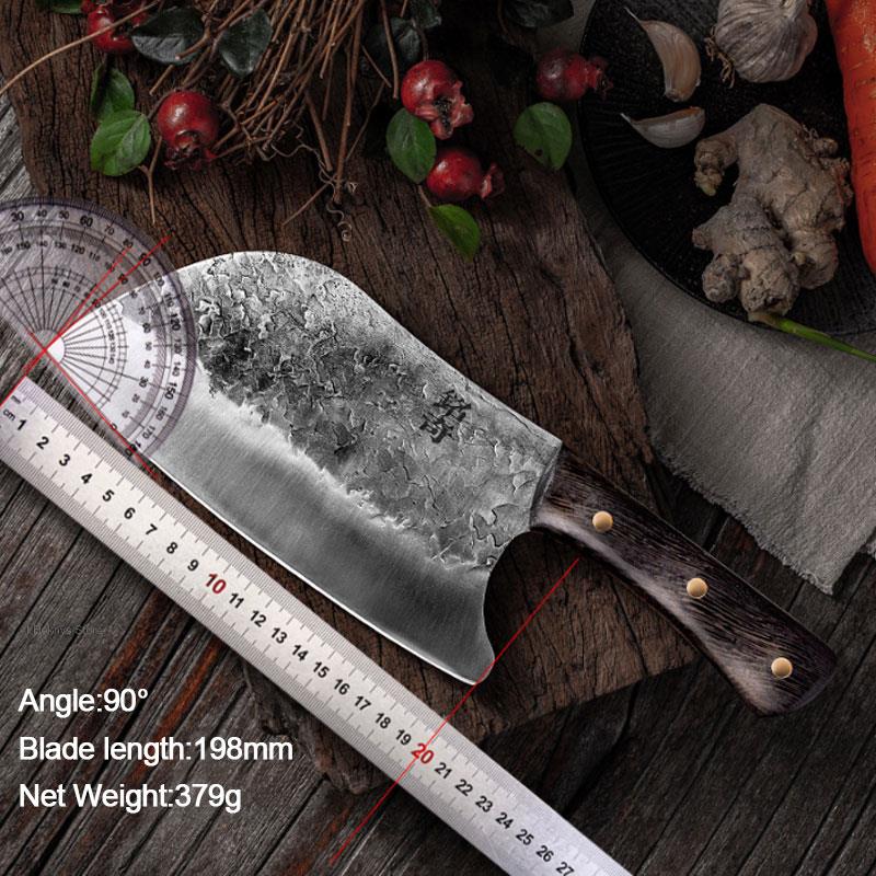 Butcher Knife Handmade Forged Kitchen Knife Hammer Stainless Steel Chef's Chopper Cooking Knives Wooden Meat Slicer Butcher Handmade Knives - Statnmore-7861