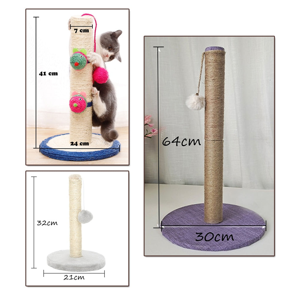 Pet Toy Sisal Cat Scratching Post for Cat Tree Kitten Cat Scratcher Jumping Tower Toy with Ball Cat scraper Protecting Furniture Cat Scratcher Cat Tree Cat Furniture - Statnmore-7861