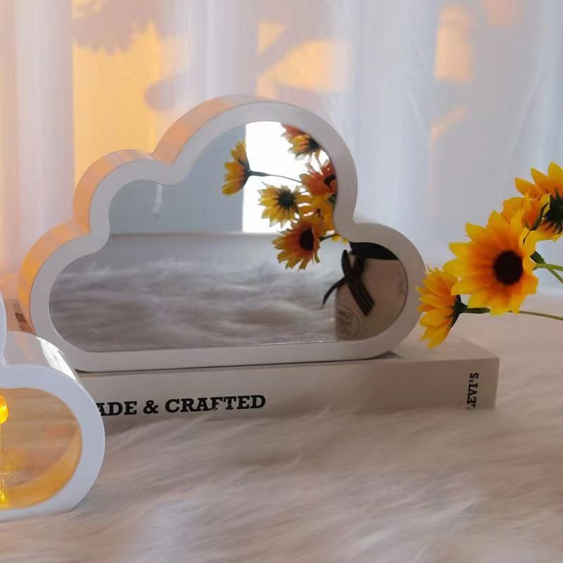 Handmade DIY Cloud Tulip Mirror Small Night Light