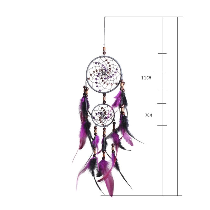 NEW Creative all handmade five-ring dream catcher pendant living room bedroom decoration wall hanging beautiful Hanging ornament - Statnmore-7861