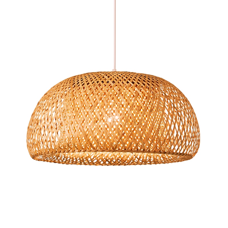 Handmade Bamboo Weaving Lamp Rattan Suspension Chinese Style Home Decor Hanging Light Fixture Modern Dinning Room Pendant Light - Statnmore-7861