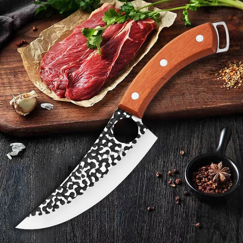 Boning Knife Forged Stainless Steel Outdoor Hunting Cleaver Knife for Meat Fruit Vegetables Kitchen Professional Chef Knife Damascus Handmade Knives - Statnmore-7861