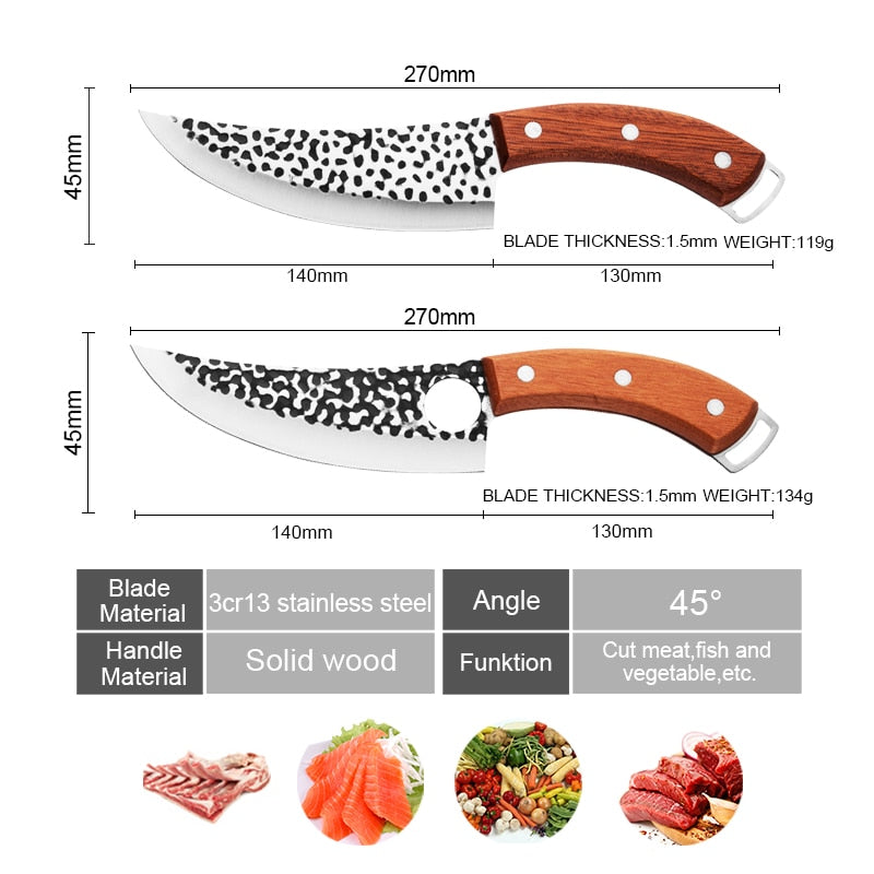 Boning Knife Forged Stainless Steel Outdoor Hunting Cleaver Knife for Meat Fruit Vegetables Kitchen Professional Chef Knife Damascus Handmade Knives - Statnmore-7861