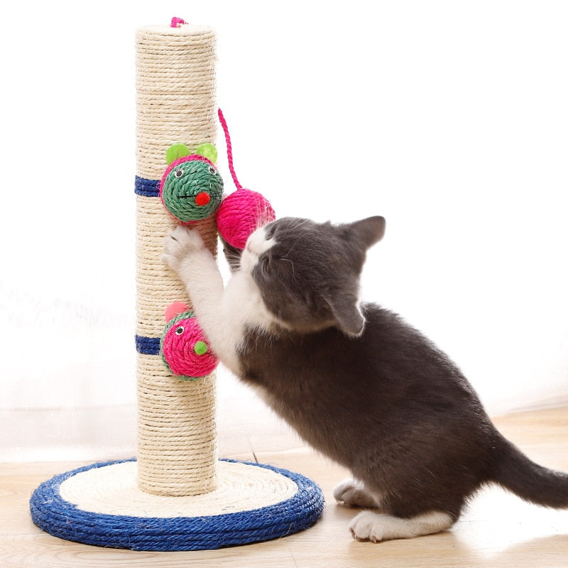 Pet Toy Sisal Cat Scratching Post for Cat Tree Kitten Cat Scratcher Jumping Tower Toy with Ball Cat scraper Protecting Furniture Cat Scratcher Cat Tree Cat Furniture - Statnmore-7861