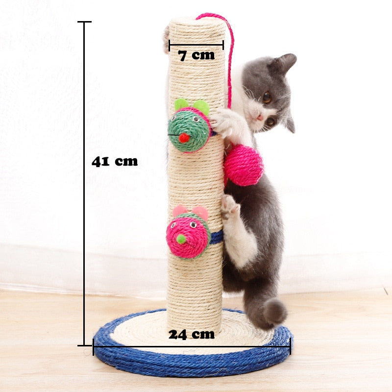 Pet Toy Sisal Cat Scratching Post for Cat Tree Kitten Cat Scratcher Jumping Tower Toy with Ball Cat scraper Protecting Furniture Cat Scratcher Cat Tree Cat Furniture - Statnmore-7861